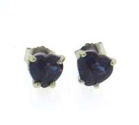 Set of Synthetic Alexandrite Pear Shaped Pendant and Earrings