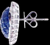 Sapphire & Diamond Heart Shaped Earrings
