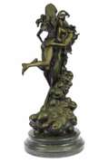 Devil With Nude Girl Bronze Sculpture