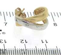 Beautiful Two Tone High Polish Bypass Earrings