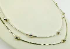 2 Sterling Silver Stationary Bead Necklaces