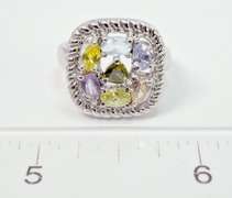 Multi-Gem Sterling Silver Ring