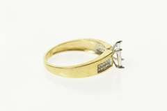 10K Yellow Gold 0.20 Ctw Squared Diamond Cluster Promise Ring