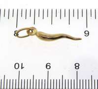 Cute Yellow Gold Italian Horn Charm