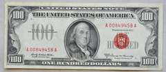 $ 100 Red Seal 1966A Kennedy Red Seal US Note
