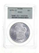MS63 1878-CC Morgan Silver Dollar - Graded PCGS