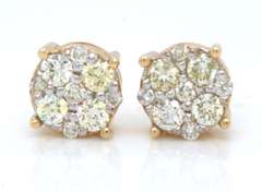Brilliant Yellow Gold Diamond Earrings