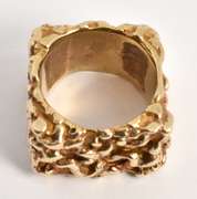 Uniquely Styled Square Nugget Ring