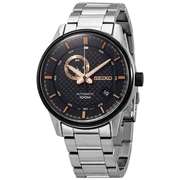 Seiko, Automatic Black Dial Stainless Steel, New In Box.