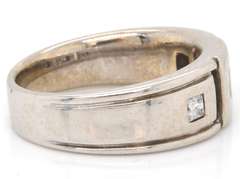 MEN'S 14K WHITE GOLD DIAMOND BAND