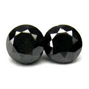 Superb .81ct pair of round cut Black Diamonds