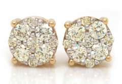 Special Diamond Yellow Gold Earrings