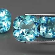 Matched! 3 piece 15.85ct full fire sky blue Topaz set