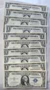 8 Almost Near Unc / Near Unc 1935 E F Series $1 Silver Certificates