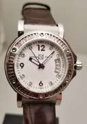 Italian elegant women’s watch Officina Del Tempo with brown crystal baguettes and crystal hour markers