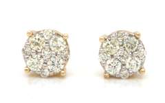 Brilliant Yellow Gold Diamond Earrings