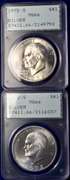 Lot Of 2 1972-S PCGS MS66 $1 Silver. OGH