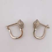 14kt Solid White Gold Diamond Earrings