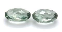 Beautiful Pair of Oval Cut Green Amethyst Gemstones, 18.28ct