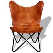 Leather Butterfly Chair with Powder Coated