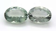 Elegant Pair of Oval Cut Green Amethyst Gemstones, 23cts