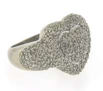 Exciting White Gold 3ctw Diamond Pave Heart Ring