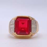 6.50 Carat Ruby Solitaire Ring in 14kt Gold