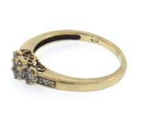 Pretty Floral Diamond Cluster Ring in 10kt yellow gold