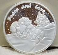 Christmas Silver Round 1 Oz - Love Bears
