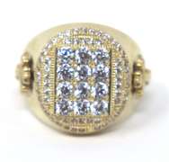 Dazzling Yellow Gold Round Brilliant Cut Diamond Men's Ring