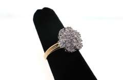 14kt Yellow Gold Ladies Diamond Cluster Ring