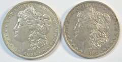 Upper end 1896-O & 1897-O Morgan Silver Dollars