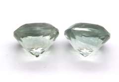 Wonderful Pair of Square Cut Green Amethyst Gemstones, 14.03ct
