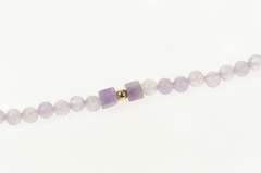 14K Yellow Gold Rose Quartz Amethyst Beaded Statement Bracelet
