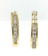 Brilliant Yellow Gold Diamond Hoop Earrings