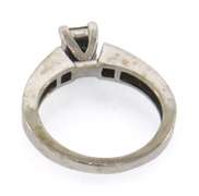 14k white gold cathedral setting diamond cluster ring