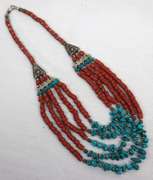 2 Lot of Turquoise and Coral Necklaces