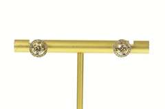10K Rose Gold 1.01 Ctw Fancy Diamond Halo Classic Stud Earrings