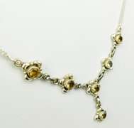 Pretty Sterling Silver Necklace of Citrines