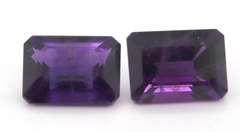 Charming Pair of Emerald Cut Amethyst Gemstones, 32.36cts