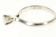14K White Gold 0.30 Ct Diamond Solitaire Engagement Ring