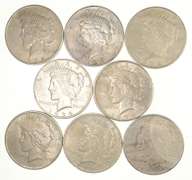 Lot (8) 1934-D Peace Silver Dollars