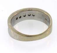 14k white gold diamond channel set ring