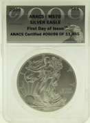 2009 Silver Eagle ANACS MS70 First Day of Issue