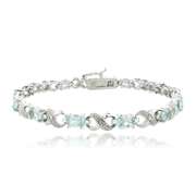 6.6ct Blue Topaz & Diamond Accent Infinity Bracelet