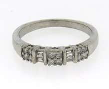 Dazzling White Gold Baguette and Round Diamond Band