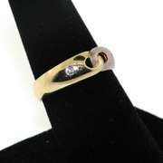 14kt Yellow and White Gold Diamond Gimmel Ring
