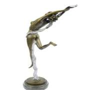 Nude Girl Leaping in Air Bronze Sculpture
