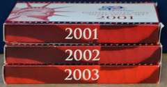 United States Mint Silver Proof Sets 2001-2003