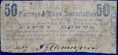 February 22nd 1862 Mechanics Savings & Loan Association 50 Cents, Circulated.